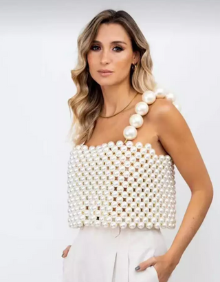 Rosa - Perlen-Top