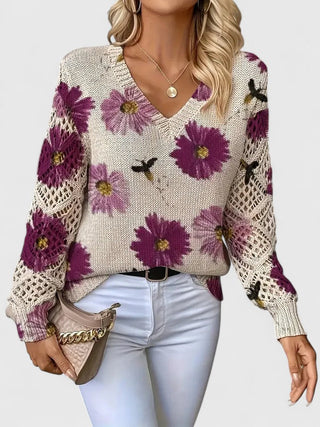 Britta - Langarmshirt mit Blumen