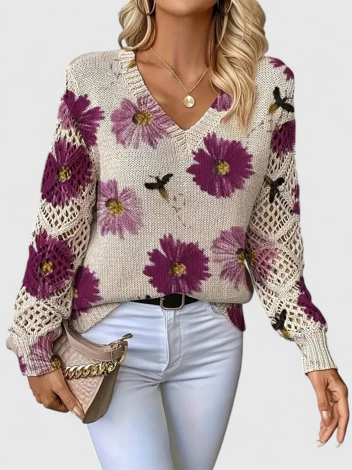 Britta - Langarmshirt mit Blumen