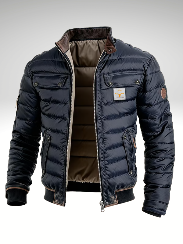 Konrad - Steppjacke im Vintage-Look in Dunkelblau