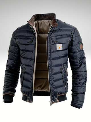Konrad - Steppjacke im Vintage-Look in Dunkelblau