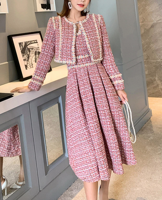 Ute - Tweed-Kleid mit Jacke