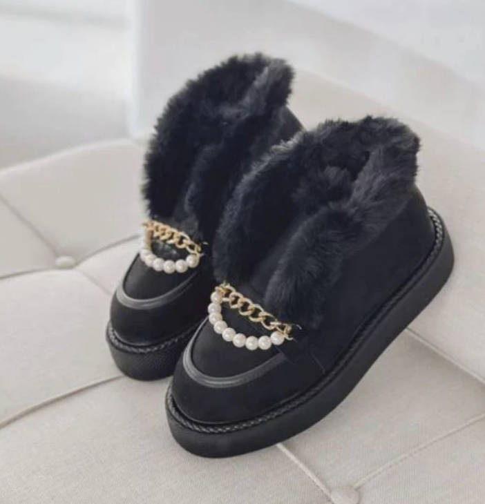 Anja - Plateau-Boots mit Perlen