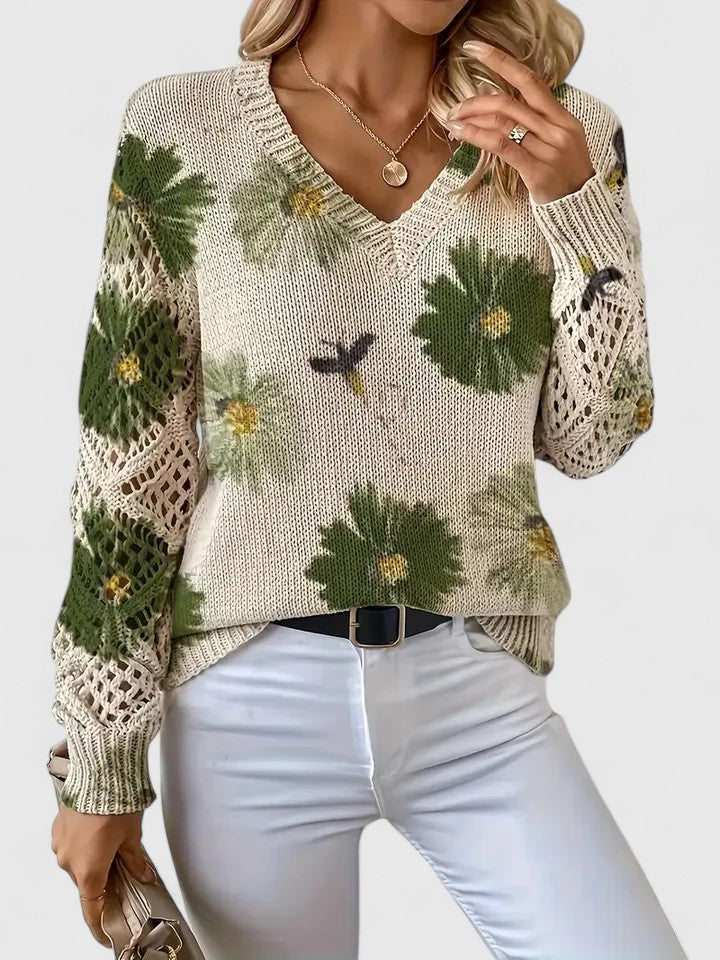 Britta - Langarmshirt mit Blumen