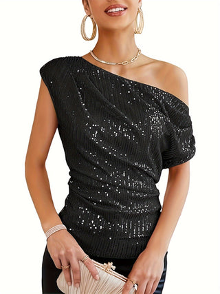 Frauke - Asymmetrisches Satin-Top