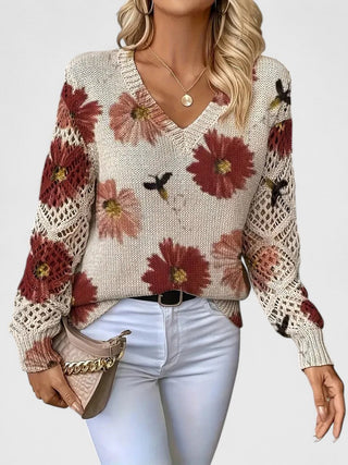 Britta - Langarmshirt mit Blumen