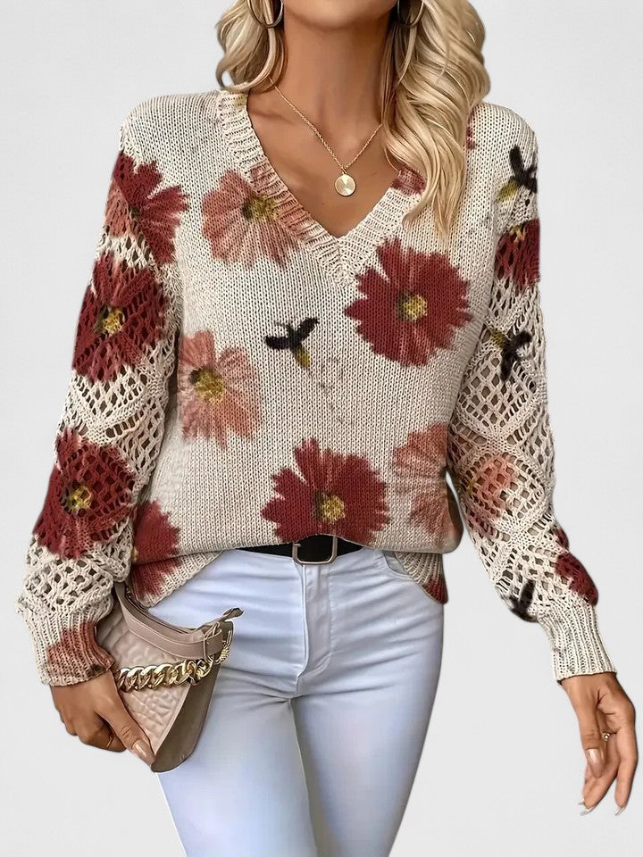 Britta - Langarmshirt mit Blumen