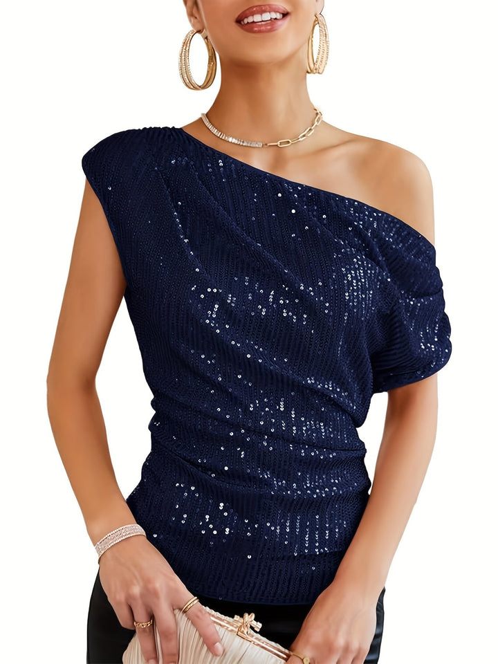 Frauke - Asymmetrisches Satin-Top