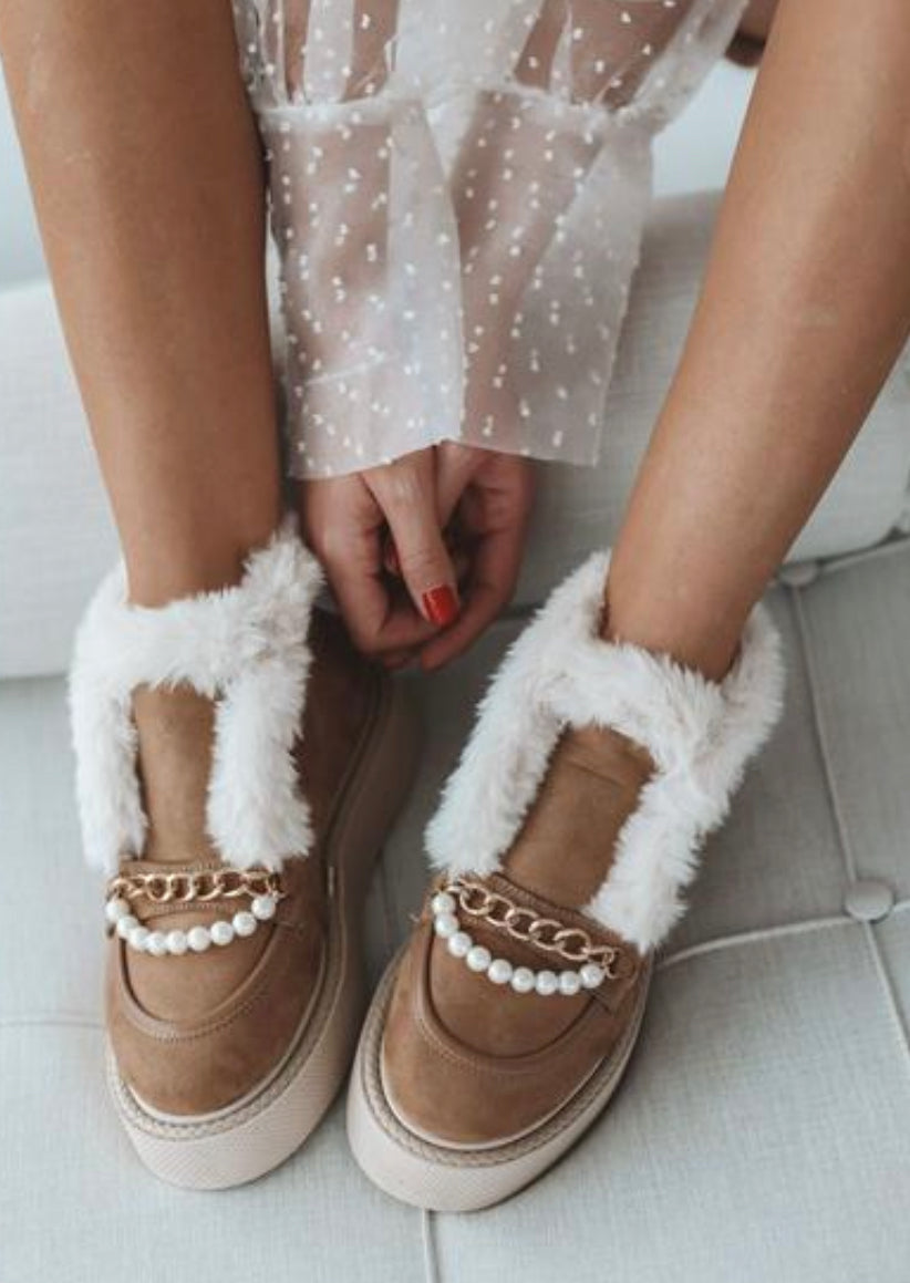 Anja - Plateau-Boots mit Perlen