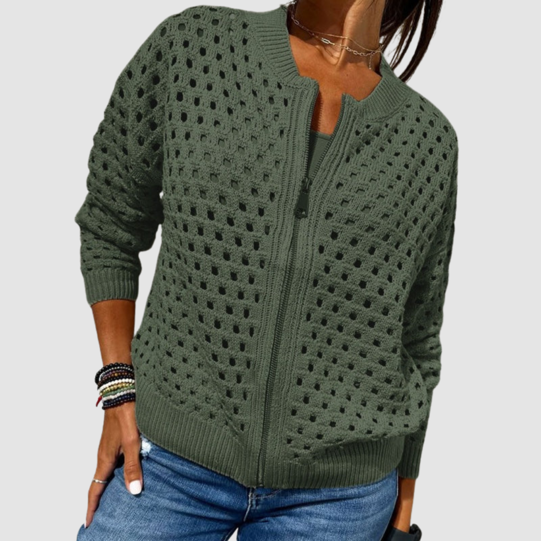 Fenja - Strickjacke mit Reißverschluss