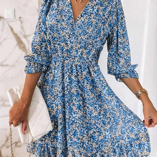 Tina - Blumenkleid mit Puffärmeln
