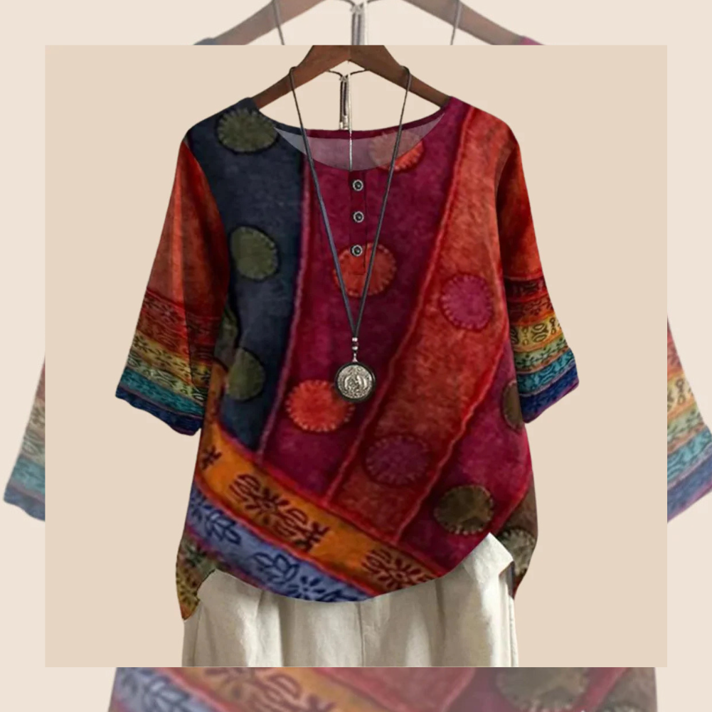 Anneliese - T-Shirt im Patchwork-Look