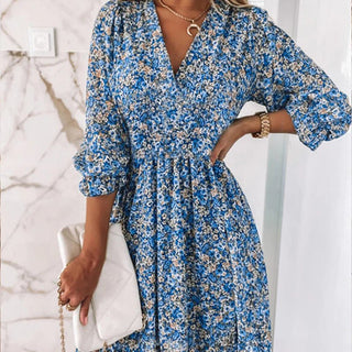 Tina - Blumenkleid mit Puffärmeln