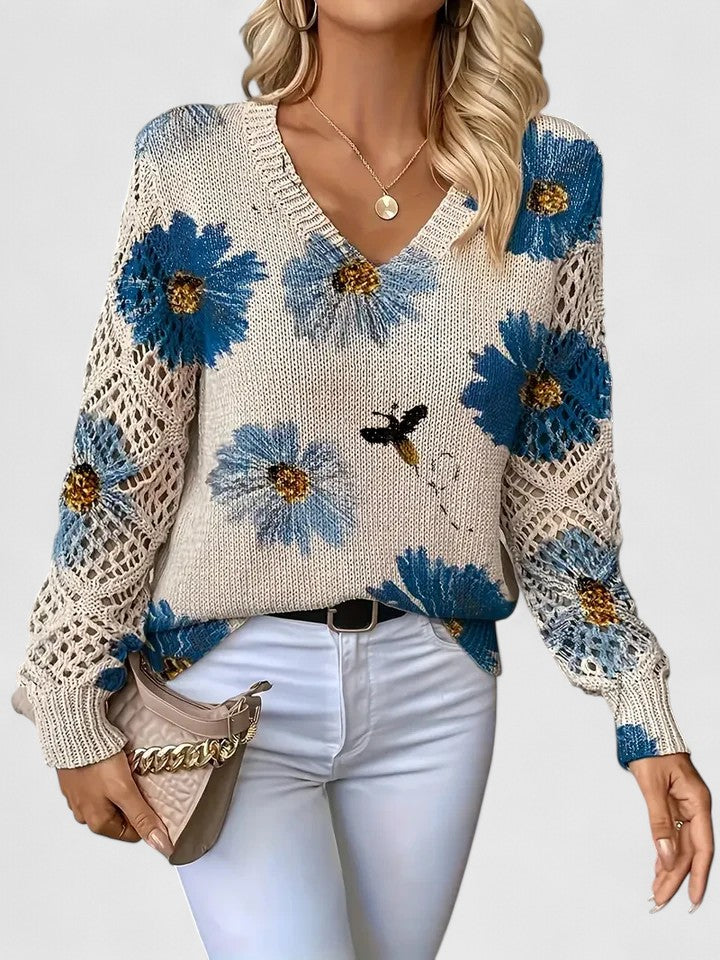 Britta - Langarmshirt mit Blumen