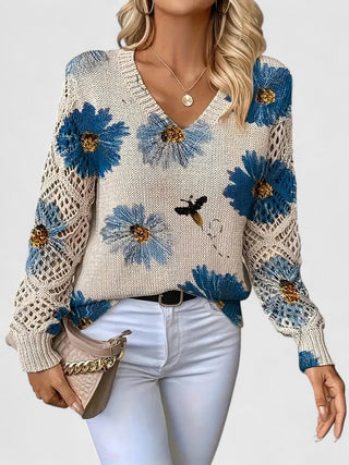 Britta - Langarmshirt mit Blumen