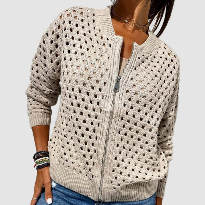 Fenja - Strickjacke mit Reißverschluss