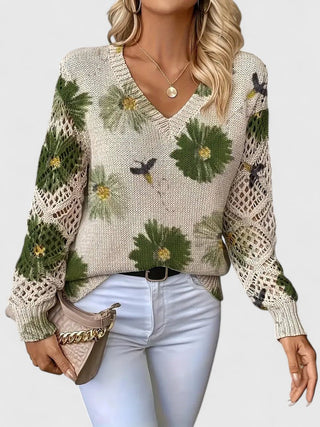 Britta - Langarmshirt mit Blumen