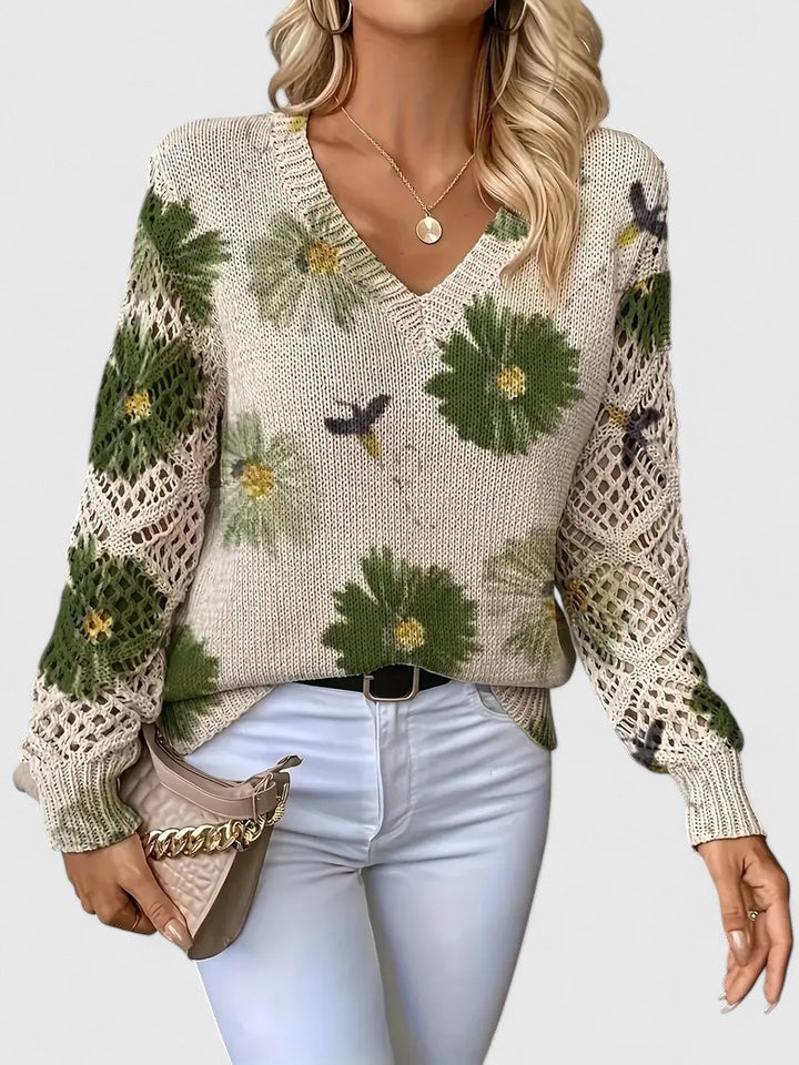 Britta - Langarmshirt mit Blumen