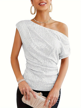 Frauke - Asymmetrisches Satin-Top