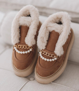 Anja - Plateau-Boots mit Perlen