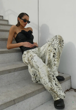 Ella - Leopard Wide Leg Jeans