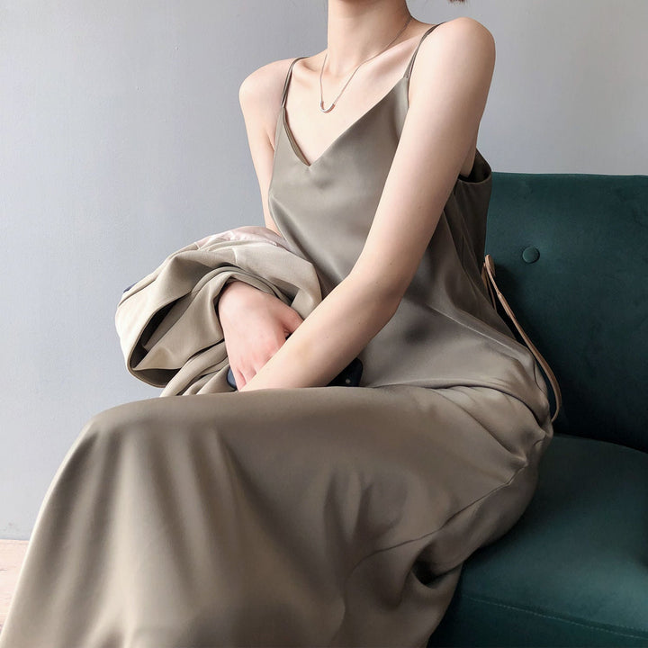 Heike - Satin-Midikleid