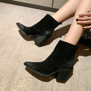 Gabriele - Velours-Stiefeletten