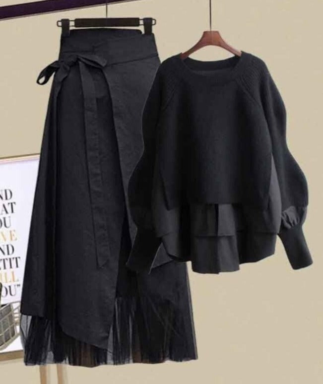 Valerie - Pullover mit Mesh-Rock