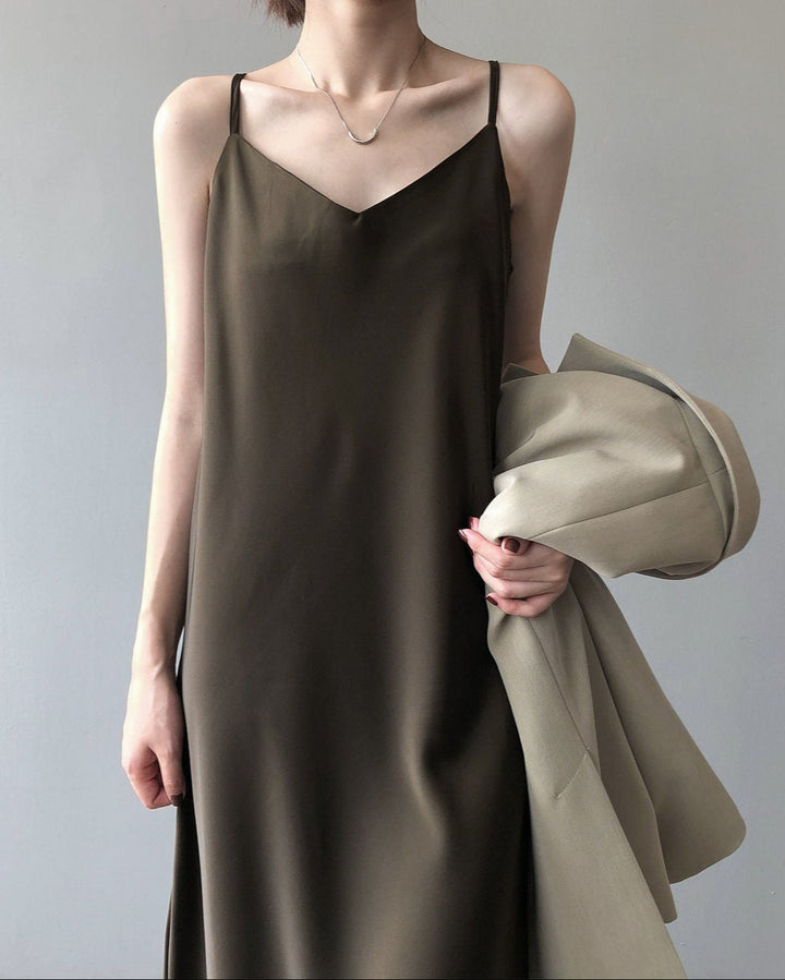 Heike - Satin-Midikleid