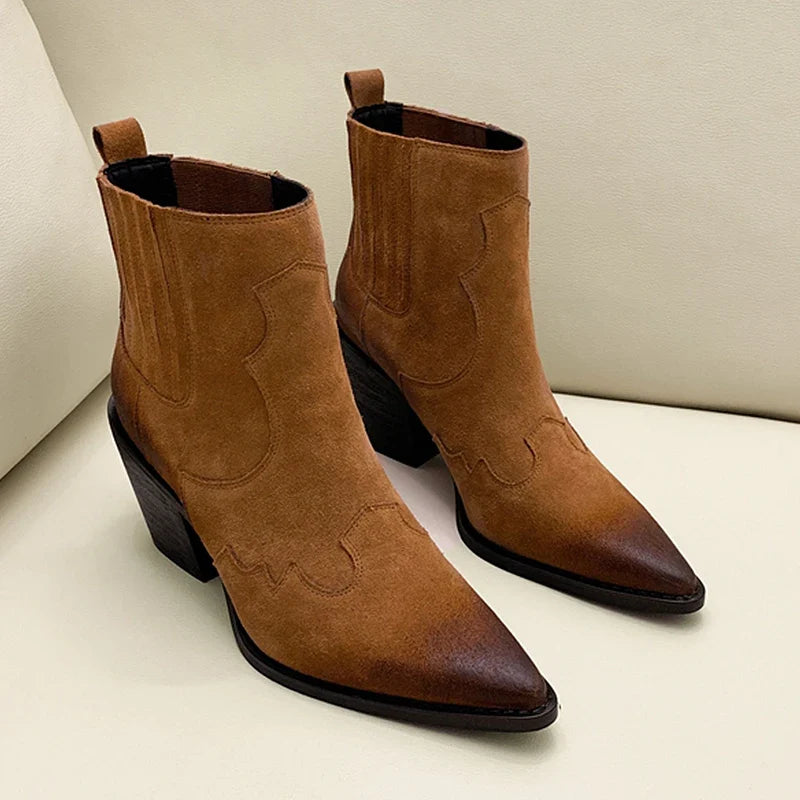 Gabriele - Velours-Stiefeletten