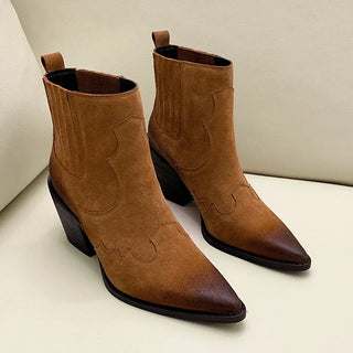 Gabriele - Velours-Stiefeletten