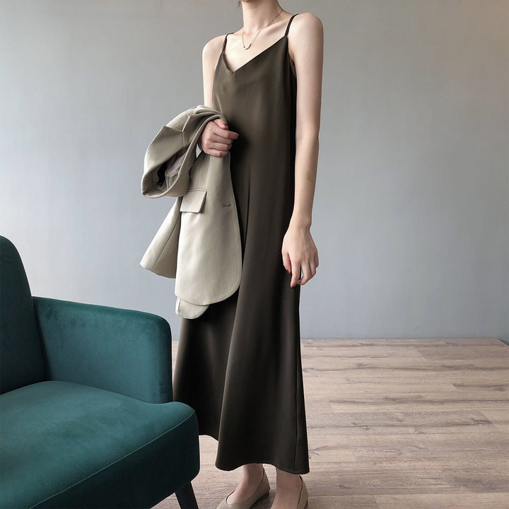 Heike - Satin-Midikleid