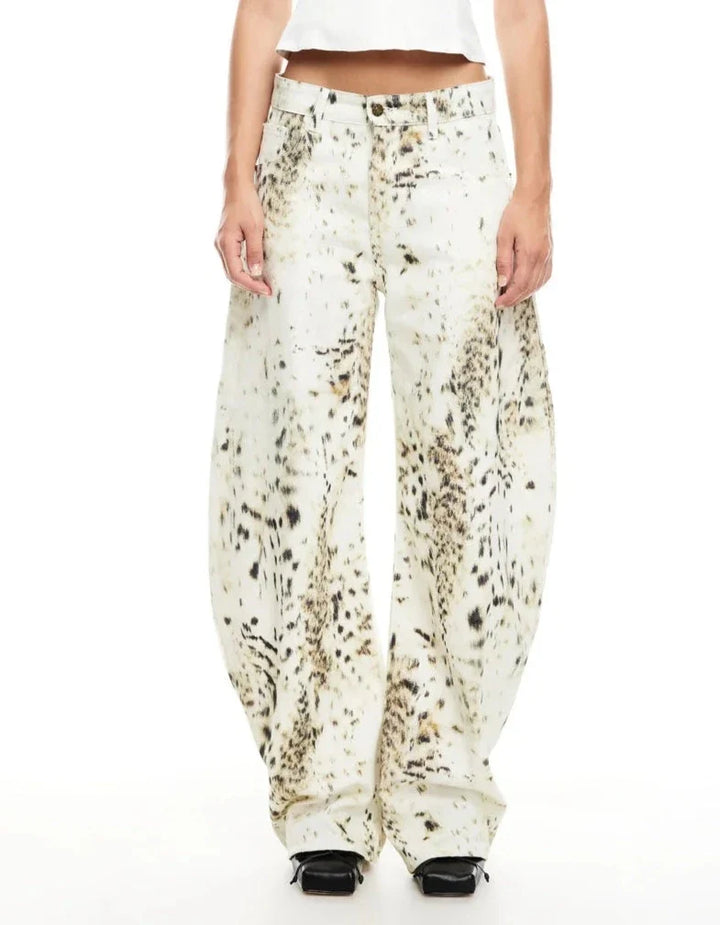 Ella - Leopard Wide Leg Jeans