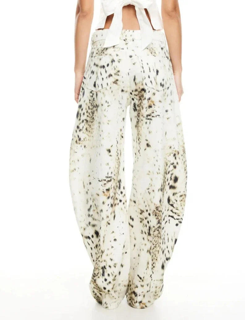 Ella - Leopard Wide Leg Jeans