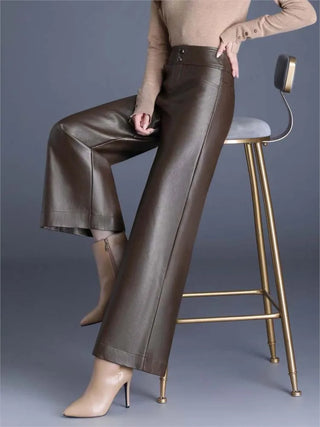 Lene - Weite Kunstlederhose
