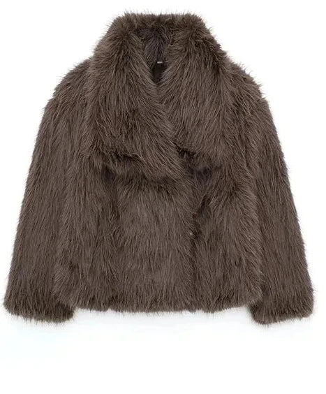 Lia - Oversized Kunstfellmantel