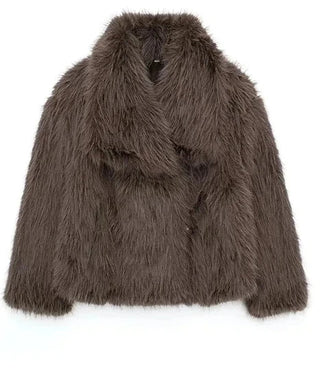 Lia - Oversized Kunstfellmantel
