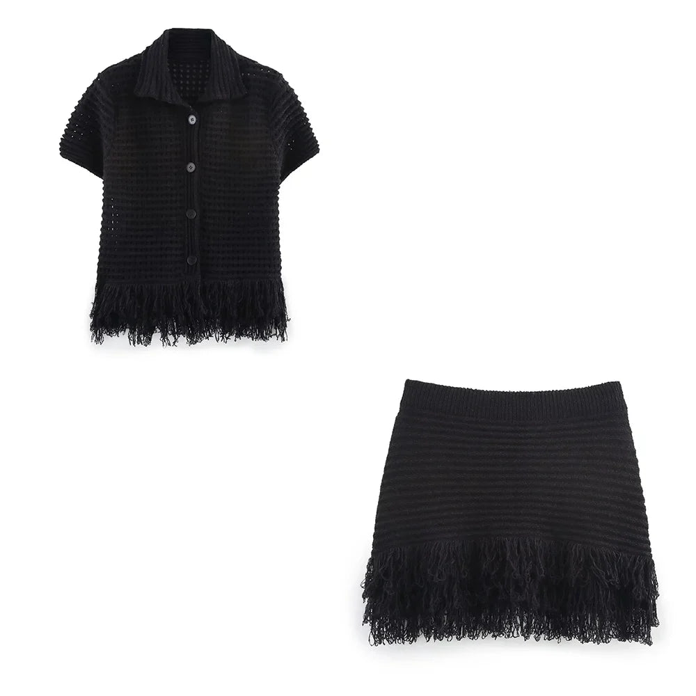 Monika - Strickset mit Rock
