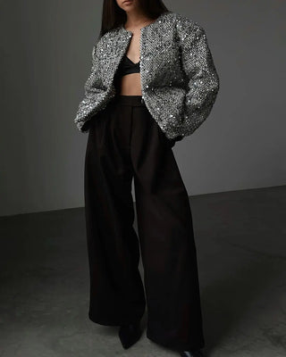 Sigrid - Satinjacke mit Pailletten