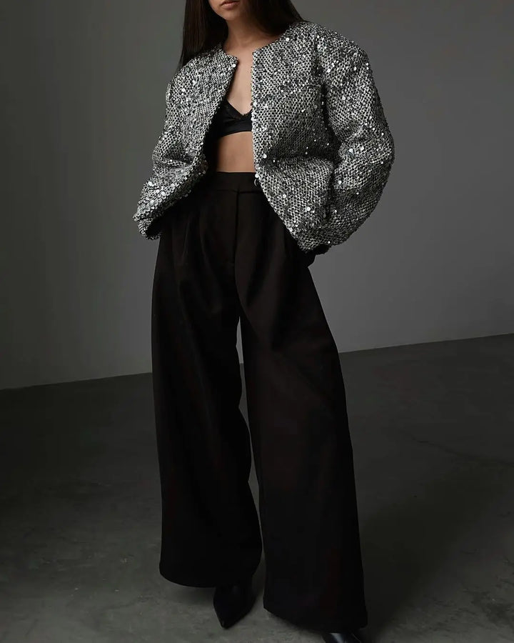 Sigrid - Satinjacke mit Pailletten