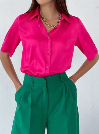 Andrea - Satinbluse