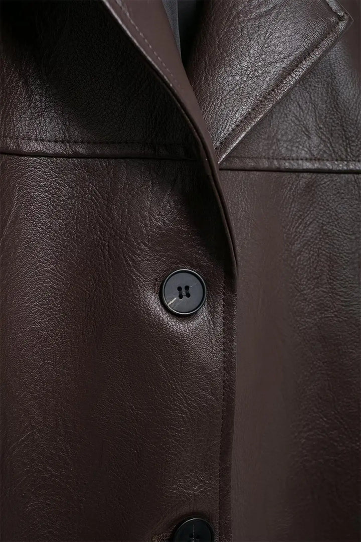 Carolin - Oversized Jacke in Lederoptik