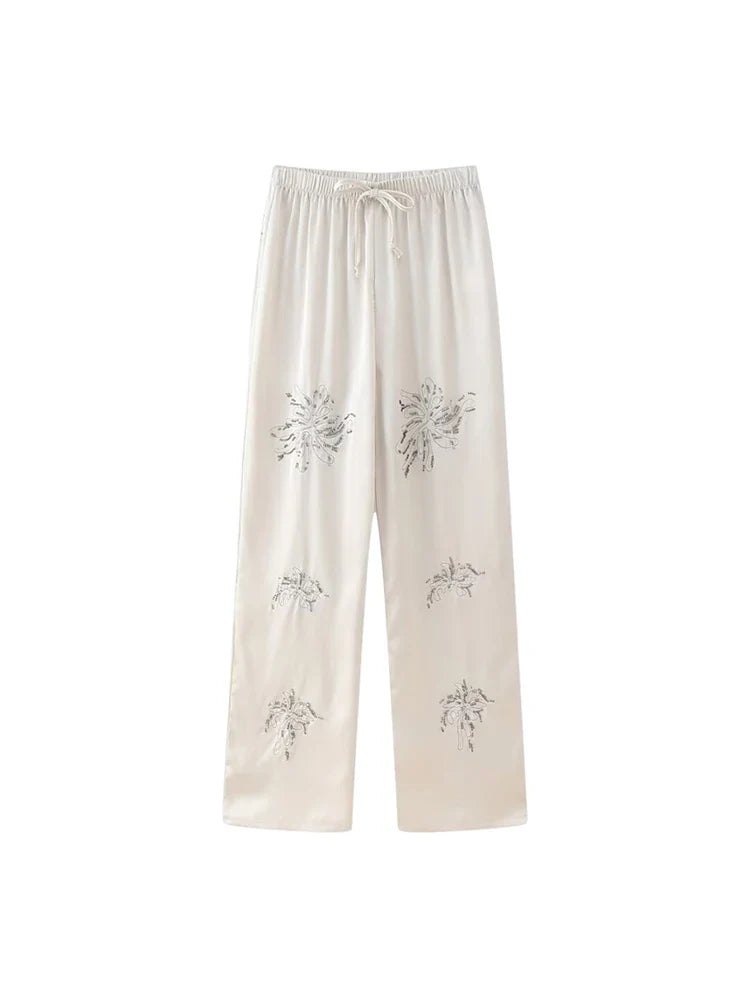 Liv - Besticktes Set mit weiter Hose