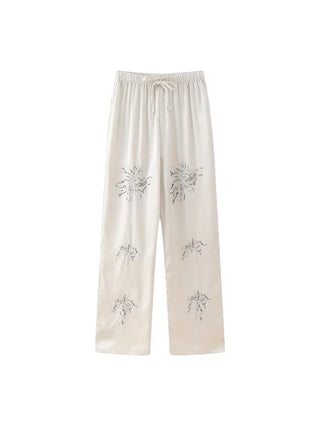 Liv - Besticktes Set mit weiter Hose