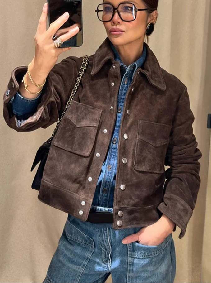 Edda - Jacke in Wildlederoptik