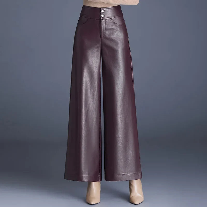 Lene - Weite Kunstlederhose