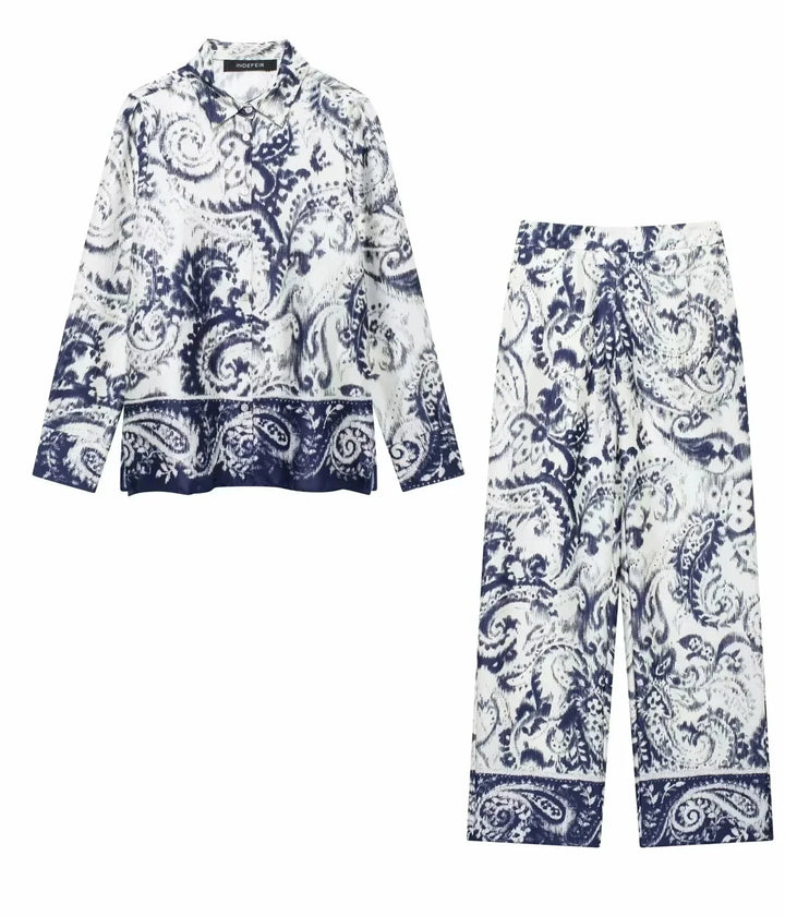 Ida - Set mit Hemdbluse und weiter Hose