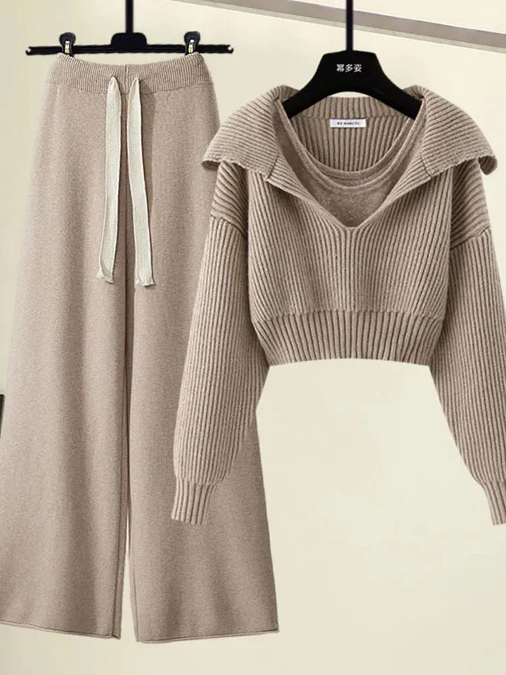 Amalia - Strickset mit weiter Hose