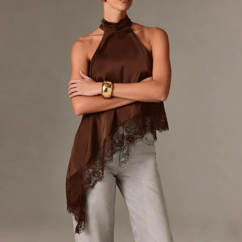 Liesel - Satin-Spitzen-Top