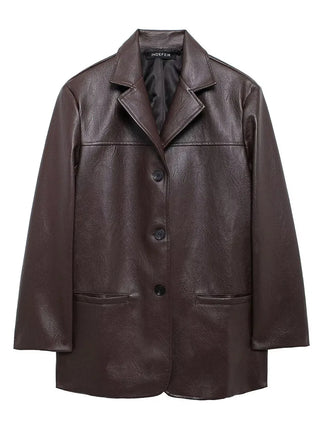Carolin - Oversized Jacke in Lederoptik